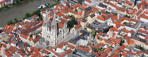 Luftbild des Regensburger Doms