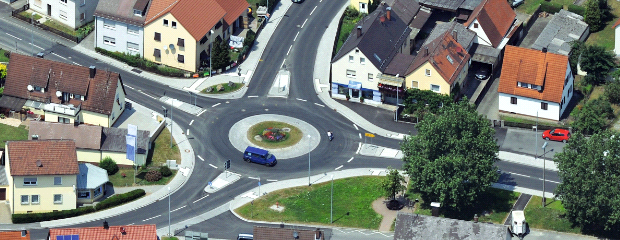 Kreisverkehrsplatz bei Diepersdorf